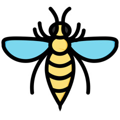 bee filled outline vector icon