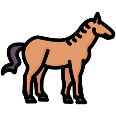 horse filled outline vector icon