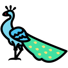 peacock filled outline vector icon