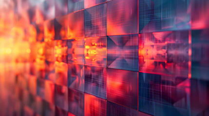 Multifaceted Business Innovation: Digital Mosaic Abstract Grid Mosaic