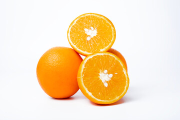 Orange fruit isolated on white background.