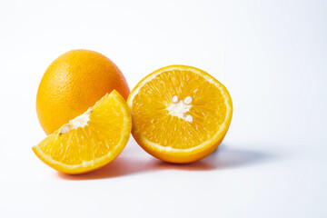 Orange fruit isolated on white background with clipping path.