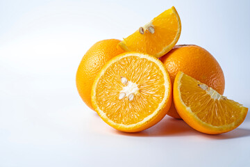 Orange fruit isolated on white background. Clipping path.