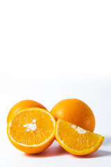 Orange fruit isolated on white background with copy space for your text.