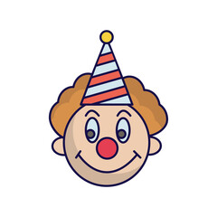 clown icon with white background vector stock illustration