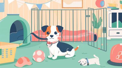 Illustration of Secure Pet-Friendly Yard Design