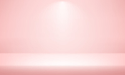 Obraz premium Empty pink background. Realistic studio wall. Minimal 3d shelf. Space for selling products on the website. Space for text. stand for products. Vector illustration.