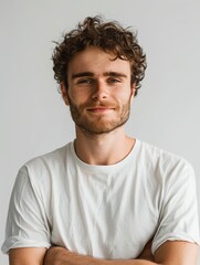 Obraz premium Close up portrait of a woman isolated on white background