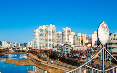 Landscape view of Daegu city in South Korea. 