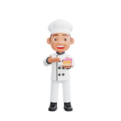 3D illustration of a chef cartoon character design