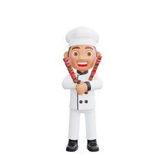 3D illustration of a chef cartoon character design