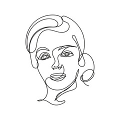 Female minimal design hand drawn one line style drawing, one line art continuous drawing 