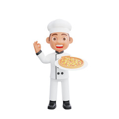 3D illustration of a chef cartoon character design