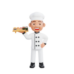 3D illustration of a chef cartoon character design