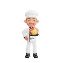 3D illustration of a chef cartoon character design