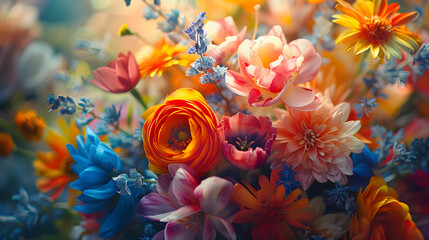 Incredible Close-Up Shots Showcasing Hand-Painted Watercolor Bouquet in Vibrant Mother's Day Theme