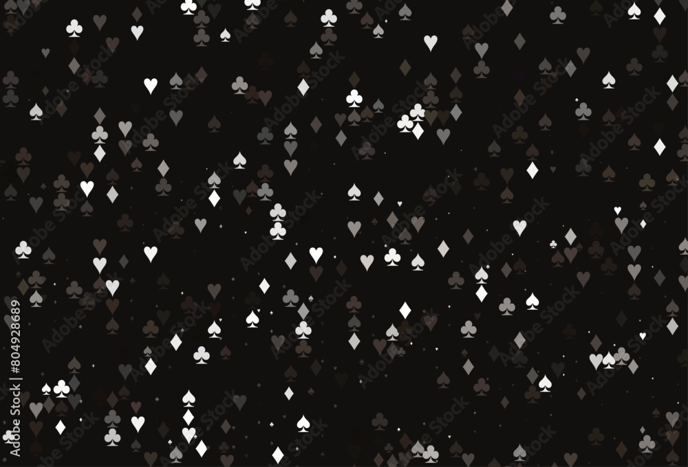 Poster light black vector pattern with symbol of cards.