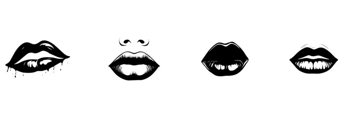 Hand drawn sketch of  lips