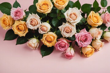 full framed beautiful Love Roses flowers ,copy space, studio shot