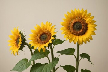 Obraz premium full framed beautiful Sunflower flowers, copy space , studio shot