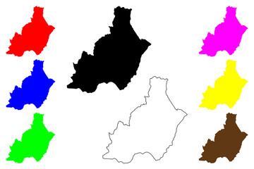 Fototapeta premium Province of Almeria (Kingdom of Spain, Autonomous community of Andalusia) map vector illustration, scribble sketch Almeria map