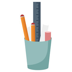Teacher Pencil Case Vector Illustration
