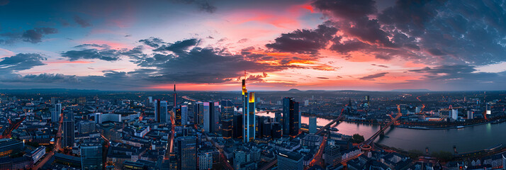 The Magnificent Sunset Glow Over Shanghai City Beautiful sunset in Sydney Hong Kong Aerial scene in...