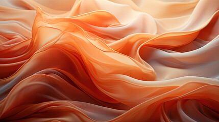 Fototapeta premium Contemporary Fluttering Soft Silk Fabric in Space With Delicate Folds Light Yellow Color Background