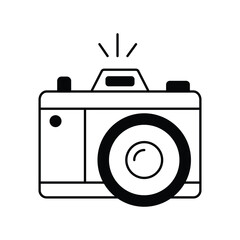 camera icon with white background vector stock illustration