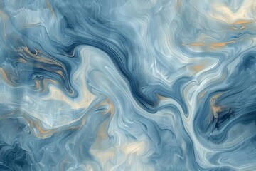 Obraz premium A surface made of blue and gold colors, in the style of marble stone or paint colors ink mixing fluid.