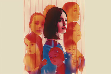 Children of different age, memory concept