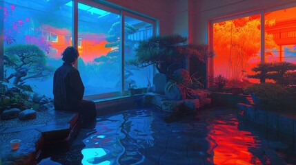 Surreal with Neon color effect background