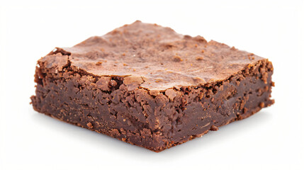 Fototapeta na wymiar Piece of tasty chocolate brownie isolated on white background