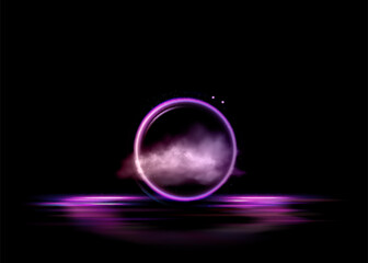 Abstract luxury golden ring. Vector light circles and spark light effect.