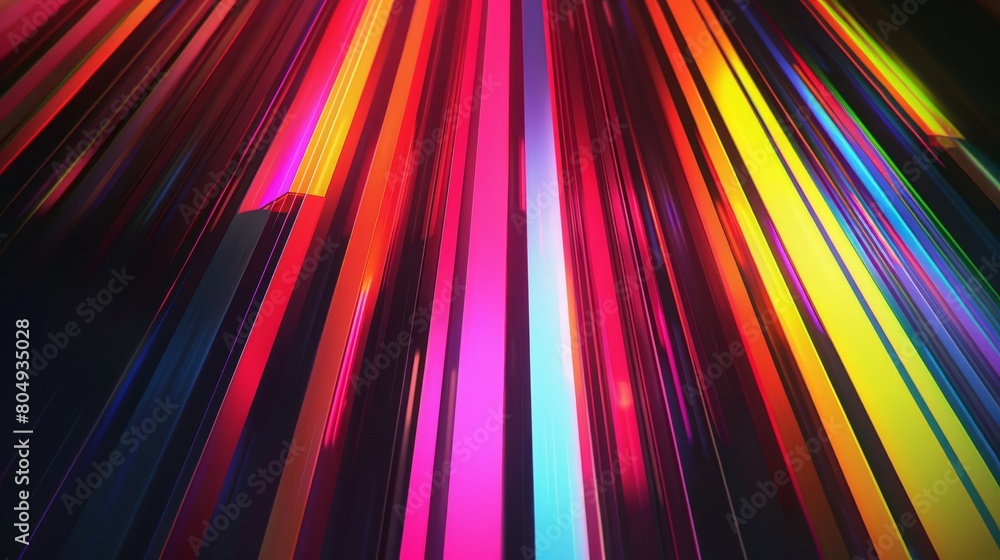 Poster a lines pattern in glowing colorful lines in digital technology style.