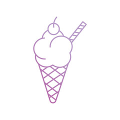 ice cream icon with white background vector stock illustration
