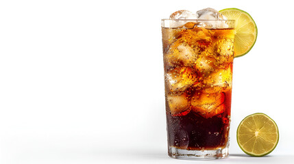  dramatic dark 'n stormy cocktail in a highball glass, isolated on a white background Generative Ai 