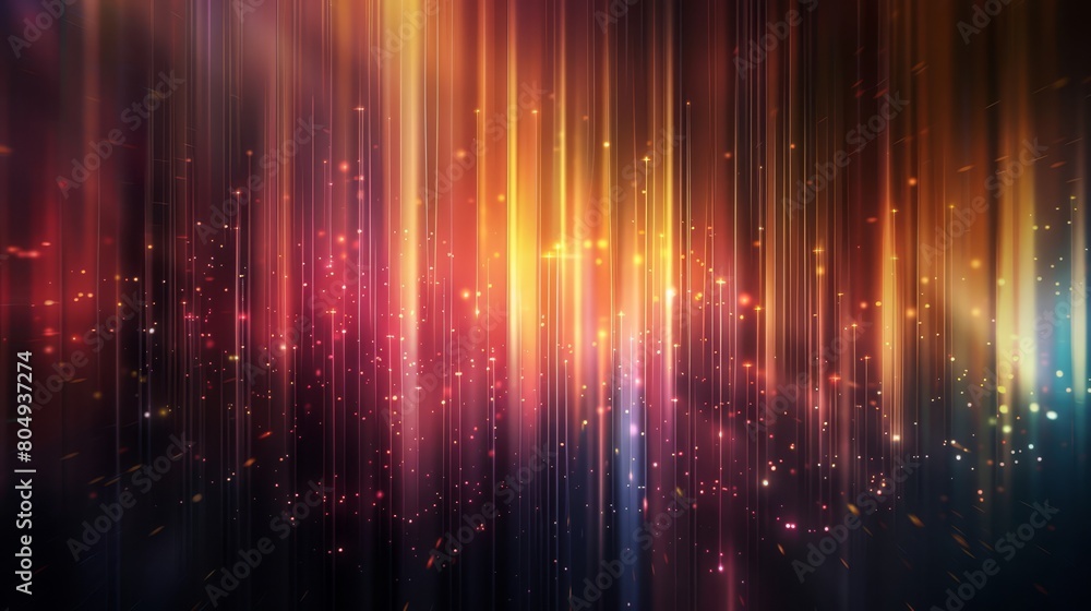 Poster a lines pattern in glowing colorful lines in digital technology style.