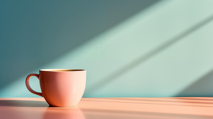 Fototapeta premium coffee cup in pastel light