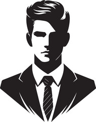 Business Man Black Vector Face Design