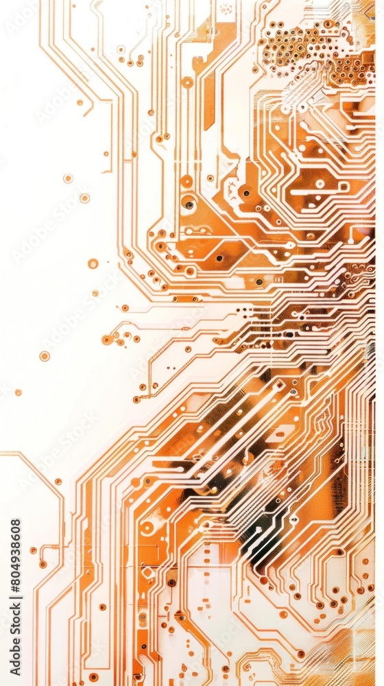 Aufkleber close up of a computer circuit board on a white background