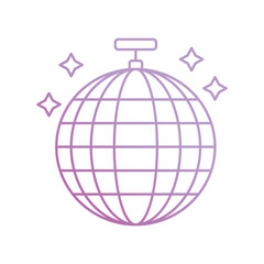 disco ball icon with white background vector stock illustration