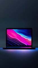 A Vertical Image Of A Laptop With A Colorful Screen.
