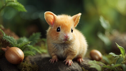 hamsters standing on green grass