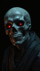 'Horror' Digital 3D skull glowing red eyes 01