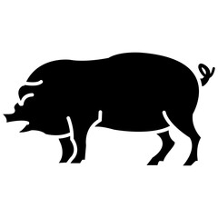 pig glyph vector icon