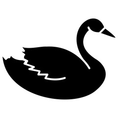 swan glyph vector icon