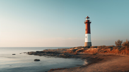 Naklejka premium Lighthouse with clean pastel light