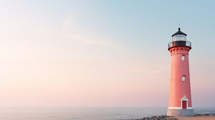 Lighthouse with clean pastel light