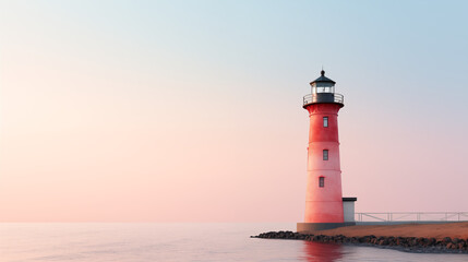 Lighthouse with clean pastel light